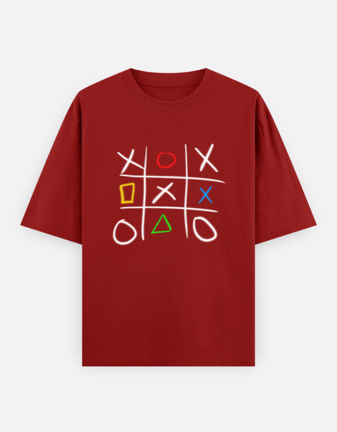C-Labs Play Station XO Oversized Classic T-Shirt Red Front_1_c_10_3aea1a02-241b-4518-b87d-a47227701390