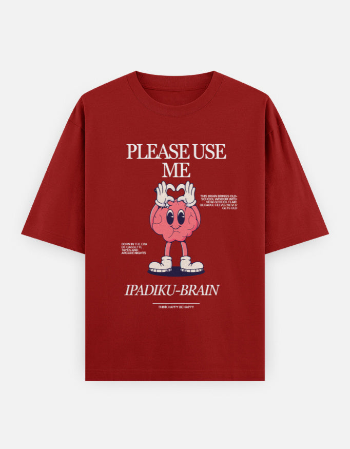 C-Labs Please use me ipadiku "Brain" Oversized Classic T-Shirt Red Front_1_c_10_3f6038cb-fc15-46eb-9e65-6e7ff915cd2b
