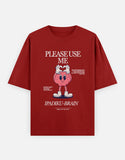 C-Labs Please use me ipadiku "Brain" Oversized Classic T-Shirt Red Front_1_c_10_3f6038cb-fc15-46eb-9e65-6e7ff915cd2b