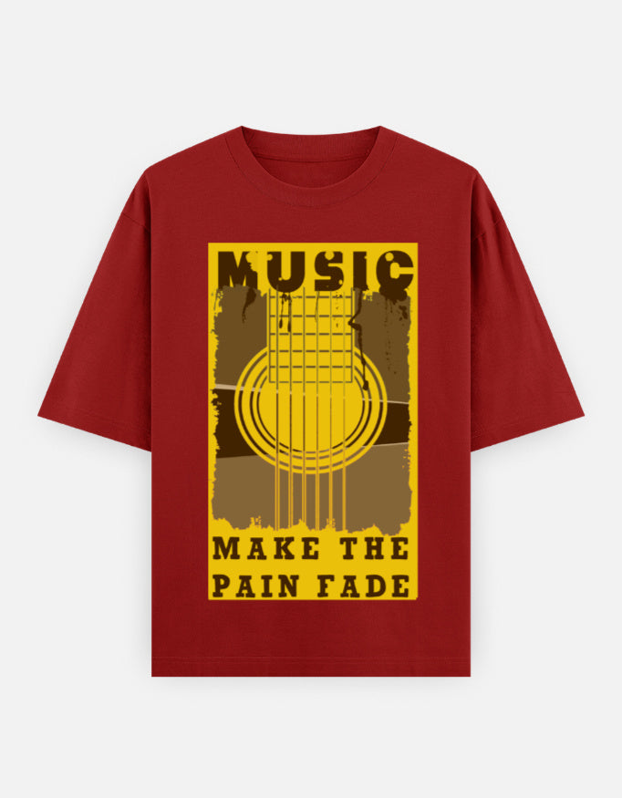 C-Labs Music Makes the Pain Fade Oversized Classic T-Shirt Red Front_1_c_10_400c48b4-f35d-4a88-899c-46905041941b