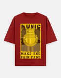 C-Labs Music Makes the Pain Fade Oversized Classic T-Shirt Red Front_1_c_10_400c48b4-f35d-4a88-899c-46905041941b