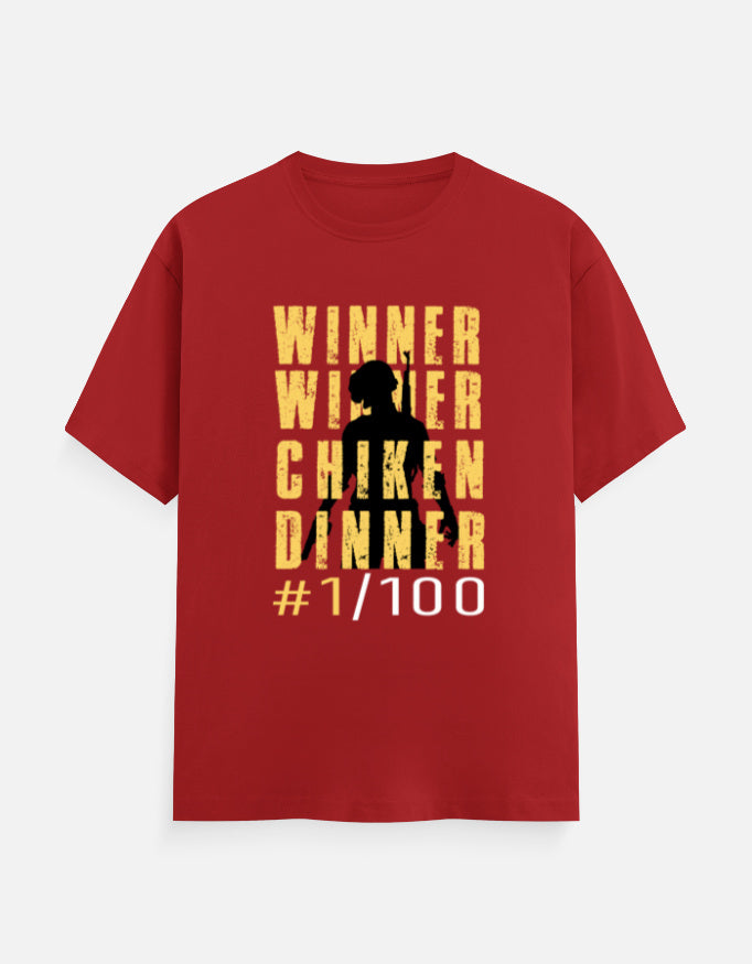 C-Labs WINNER WINNER CHICKEN DINNER Classic Crew T-Shirt Red Front_1_c_10_5eeb394f-69f8-44da-91de-079a42e6169f