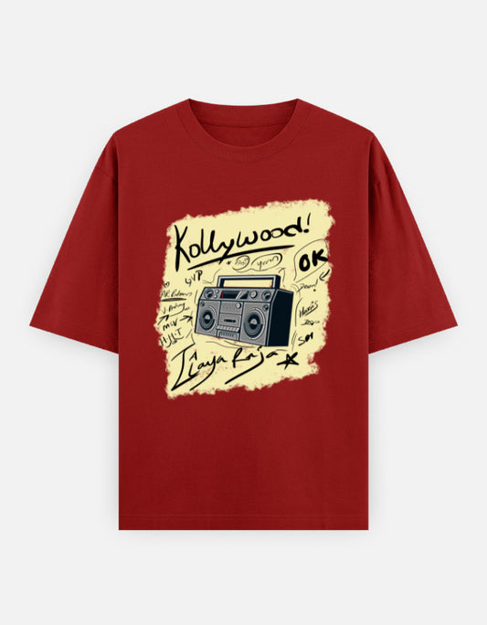 C-Labs Kollywood Music Oversized Classic T-Shirt Red Front_1_c_10_808a8343-d630-457e-bc98-dcd03deba24f