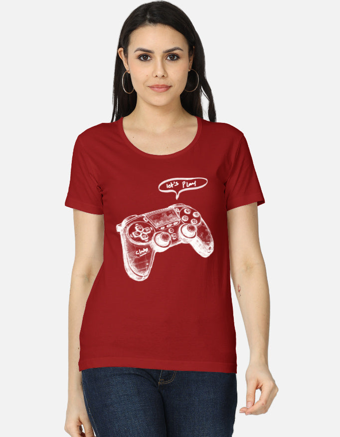 C-Labs Let's Play Women's Classic T-Shirt Red Front_1_c_10_90c7dbe5-a694-4b26-9f3b-281ff1b32e8f