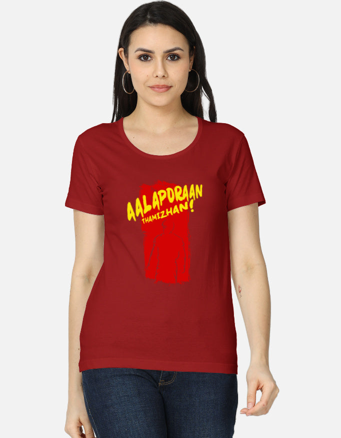 C-Labs Aalaporan Tamizhan Women's Classic T-Shirt Red Front_1_c_10_9102cd9a-6dbb-4005-8d23-685d967cd82a