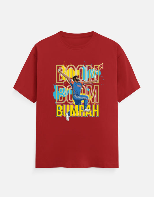C-Labs Boom Boom Bumrah Classic Crew T-Shirt Red Front_1_c_10_a5270e13-f6fd-400d-9308-4fc5edb549b2
