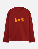 C-Labs Time Is Money Full Sleeve T-Shirt Red Front_1_c_10_b84ff67c-813b-406f-9644-b6112e394537