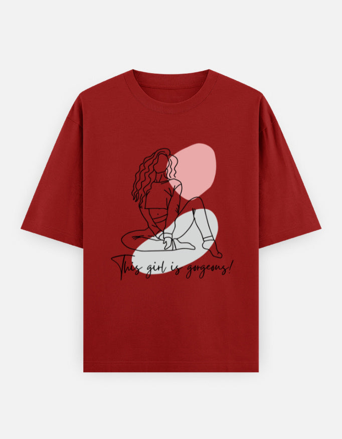 C-Labs This Girl Is Gorgeous Oversized Classic T-Shirt Red Front_1_c_10_cbe8232a-f352-4f39-aec8-04505ae8e060