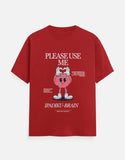 C-Labs Please use me ipadiku "Brain" Classic Crew T-Shirt Brick Red Front_1_c_10