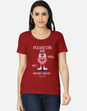 C-Labs Please use me ipadiku "Brain" Women's Classic T-Shirt Red Front_1_c_10_d474ddf6-8452-44bb-bf05-8be191e3a03a