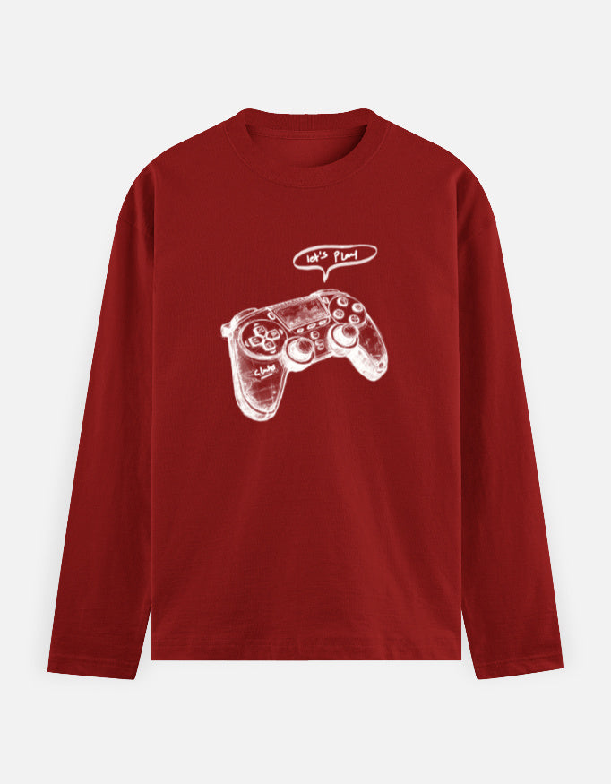 C-Labs Let's Play Full Sleeve T-Shirt Red Front_1_c_10_db5884be-01bd-4c78-ba8b-149096cb8032