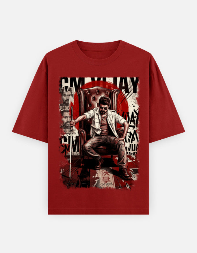 C-Labs CM VIJAY Oversized Classic T-Shirt Red Front_1_c_10_dbe4a744-48a4-4210-9c26-3375635b246e
