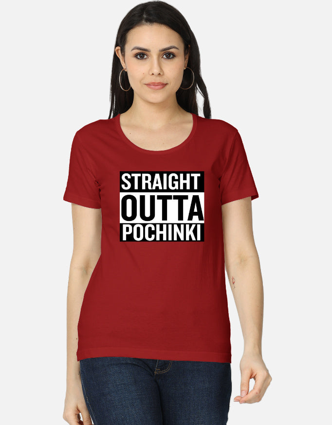 C-Labs Straight Outta Pochinki Women's Classic T-Shirt Red Front_1_c_10_eb30dc2b-3760-45c1-a9ff-f6e0401e0c5f