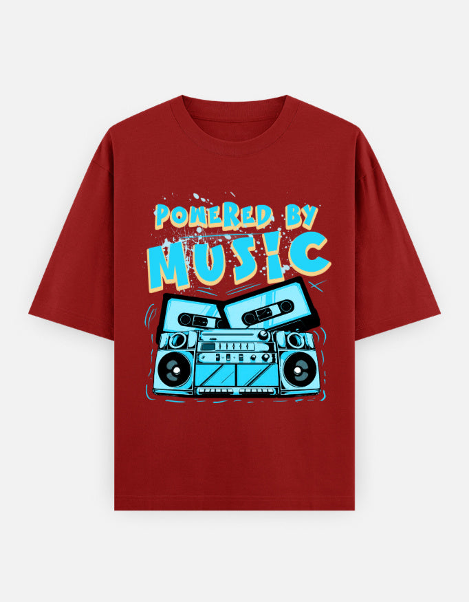 C-Labs Powered By Music Oversized Classic T-Shirt Red Front_1_c_10_ed94e84a-950c-41fe-b53e-f3ac99c8baa0