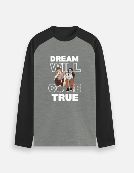 C-Labs Dream Will Come True Raglan T-Shirt Black Charcoal Melange Front_1_c_11
