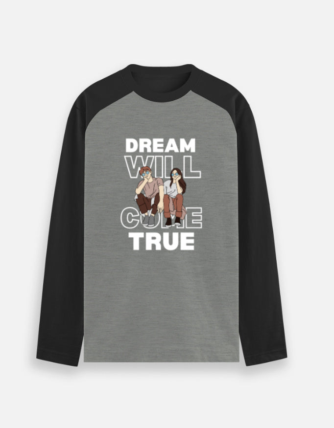 C-Labs Dream Will Come True Raglan T-Shirt Black Charcoal Melange Front_1_c_11