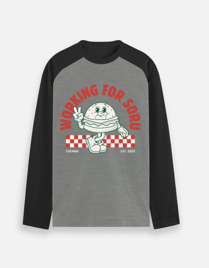 C-Labs I Work For Soru Raglan T-Shirt Black Charcoal Melange Front_1_c_11_53c62441-110f-4baf-aff0-02337c5b98fb