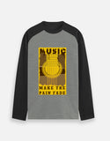 C-Labs Music Makes the Pain Fade Raglan T-Shirt Black Charcoal Melange Front_1_c_11_97e58f91-b989-47db-96ca-4da19195e840