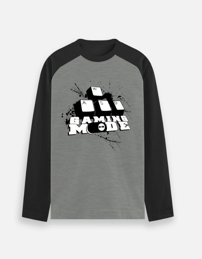 C-Labs Gaming Mode On Raglan T-Shirt Black Charcoal Melange Front_1_c_11_b66e3bc4-7515-43c5-8bb8-0b9b93b537bd