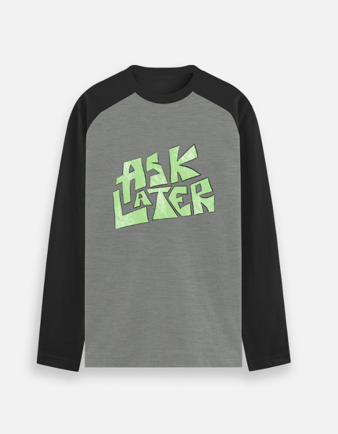 C-Labs Ask Later Raglan T-Shirt Black Charcoal Melange Front_1_c_11_c580321c-86a0-4887-88c9-cbc1035b9fe1