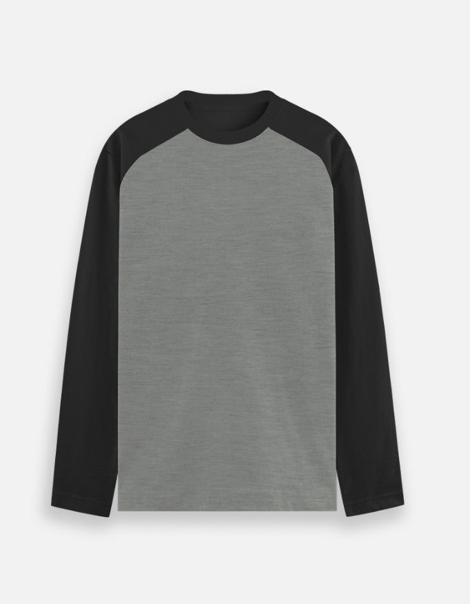 C-Labs C-Standard: Raglan T-Shirt Raglan T-Shirt Black Charcoal Melange Front_1_c_11_e289f008-e10a-47bd-90bd-5ea680a1d325