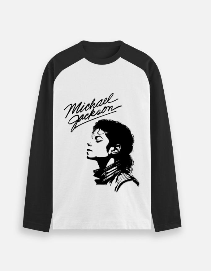 C-Labs Michael Jackson Raglan T-Shirt Black White Front_1_c_16_5dd1baf9-bf65-4f4c-ac06-5d0ab39a270e