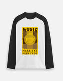 C-Labs Music Makes the Pain Fade Raglan T-Shirt Black White Front_1_c_16_ec3c62bf-4742-4b1d-a05b-0dcbc32cebdf