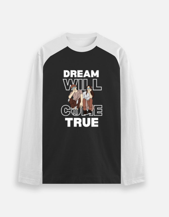 C-Labs Dream Will Come True Raglan T-Shirt White Black Front_1_c_18