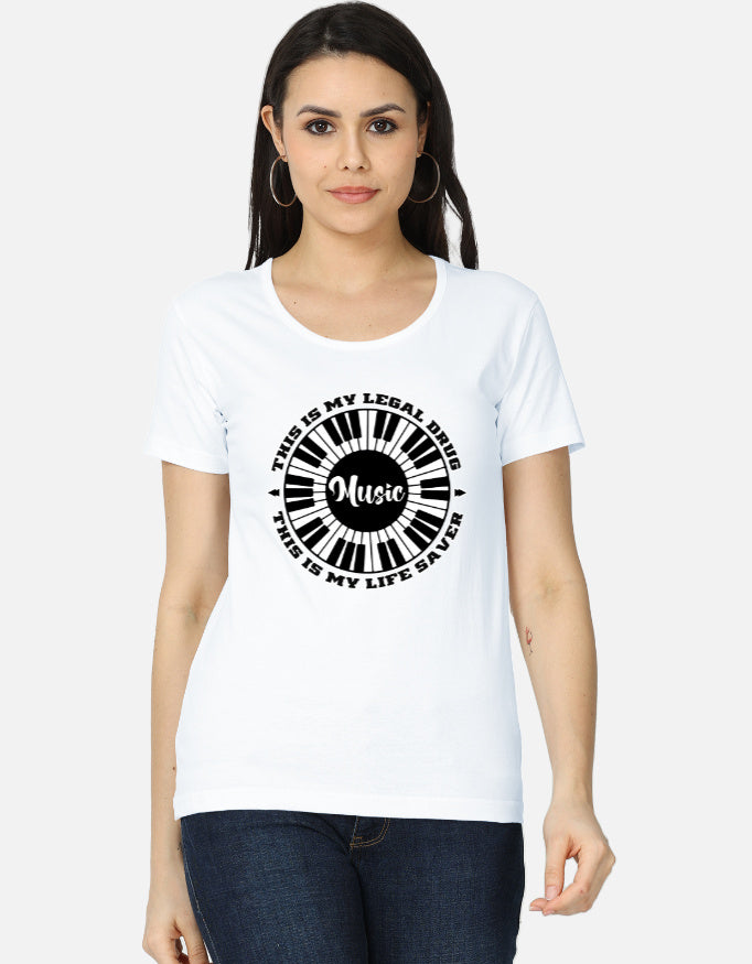 C-Labs Music Is My Drug Women's Classic T-Shirt White Front_1_c_1_2b7e31e2-0d1d-4c29-8e00-9f0503ef1e35