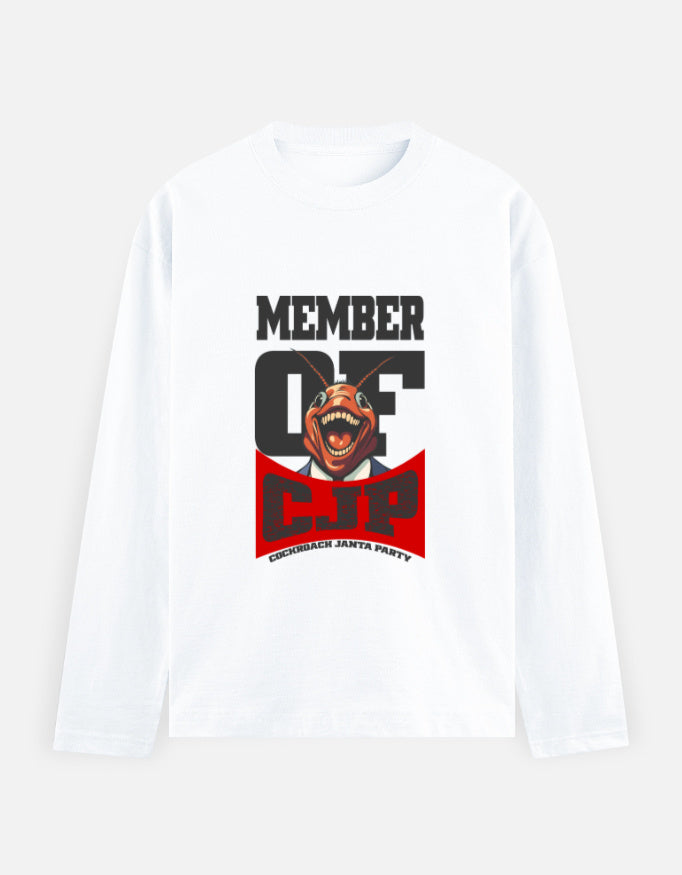 C-Labs Member of Cockroach Janatha Party Full Sleeve T-Shirt White Front_1_c_1_352d27d4-199b-4161-bc76-5e6b0229feac