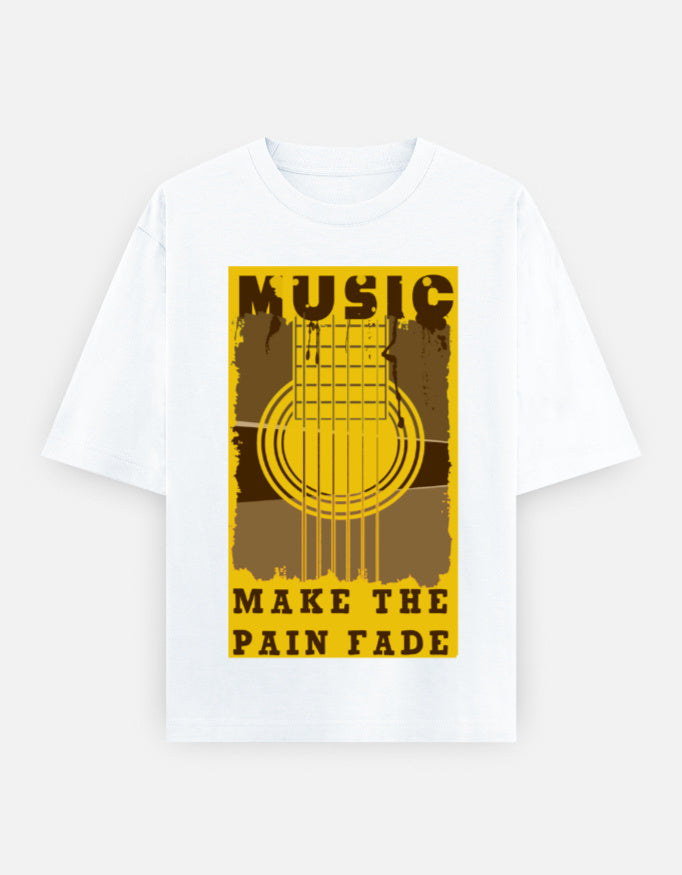 C-Labs Music Makes the Pain Fade Oversized Classic T-Shirt White Front_1_c_1_3589ca77-c210-4b66-9ddb-880511c240ac