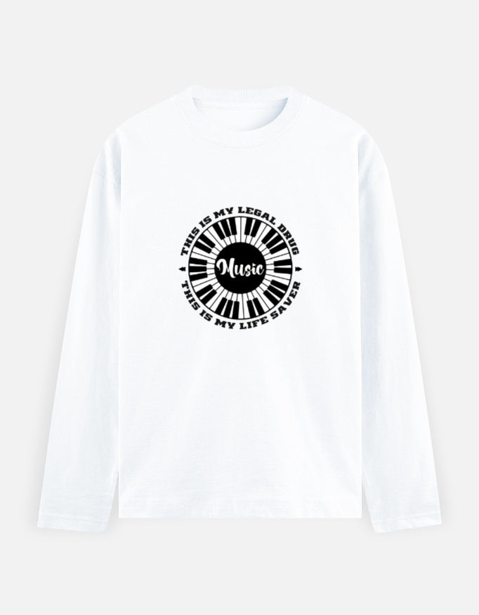 C-Labs Music Is My Drug Full Sleeve T-Shirt White Front_1_c_1_47ffb1a4-f2f4-4061-babd-7fc06f3590a8