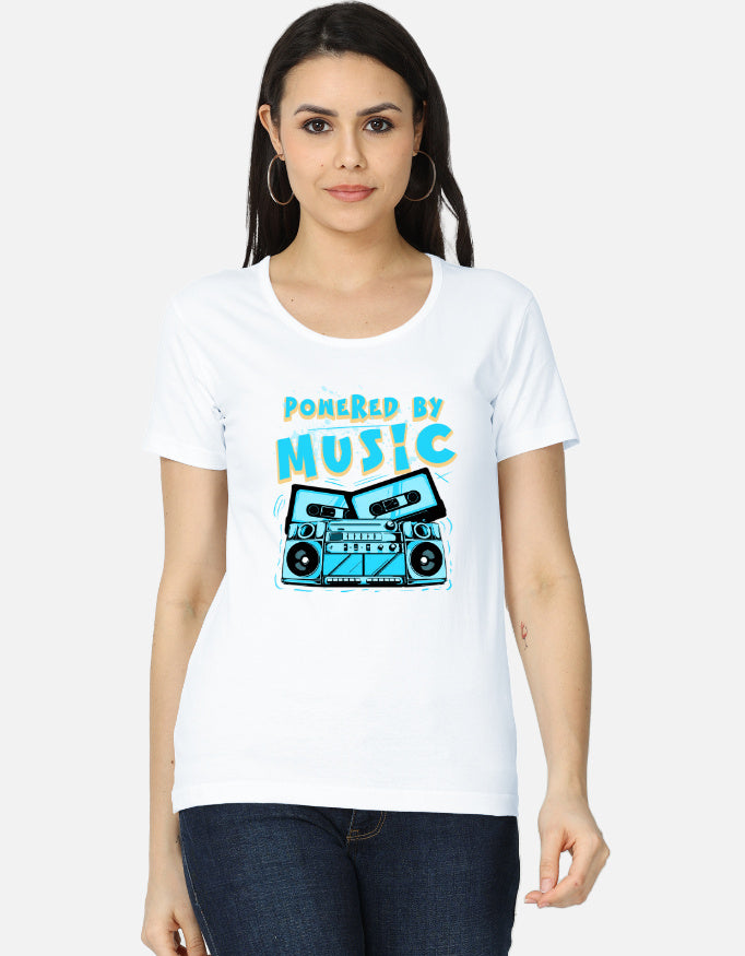 C-Labs Powered By Music Women's Classic T-Shirt White Front_1_c_1_4adc077e-fd02-49f7-a0e1-a7653344c2b3
