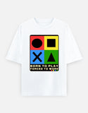 C-Labs Born to Play. Forced to Work. Oversized Classic T-Shirt White Front_1_c_1_52088831-0813-48a6-b1a3-10f46f7cf5fd