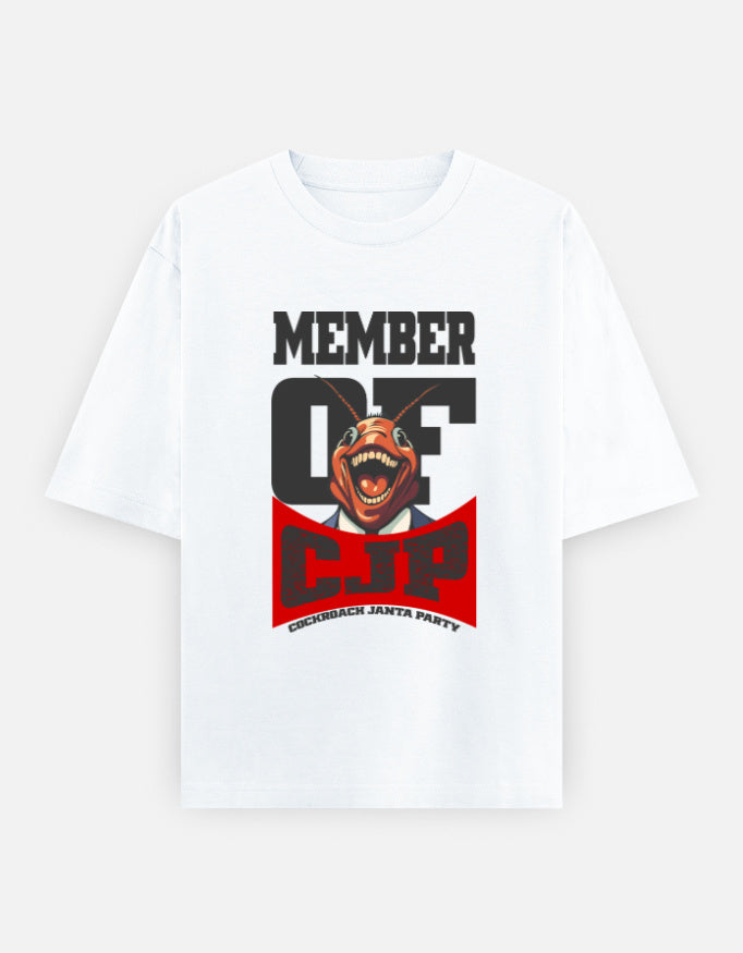 C-Labs Member of Cockroach Janatha Party Oversized Classic T-Shirt White Front_1_c_1_87086162-1fd6-46a0-8ac2-c8cc1e02e341