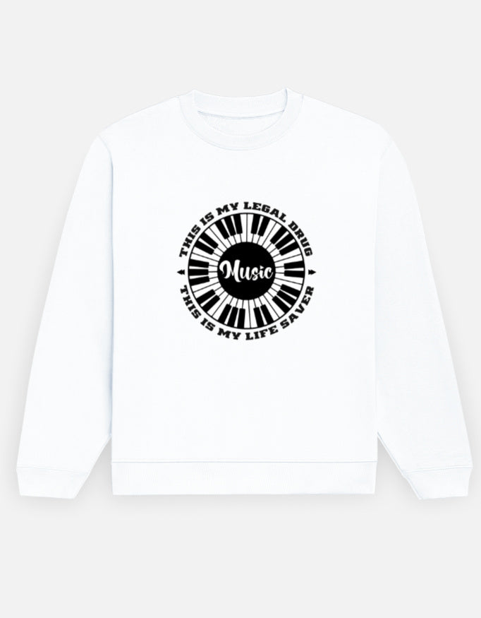 C-Labs Music Is My Drug Sweatshirt White Front_1_c_1_94903236-f020-4619-843d-c2a97340f789