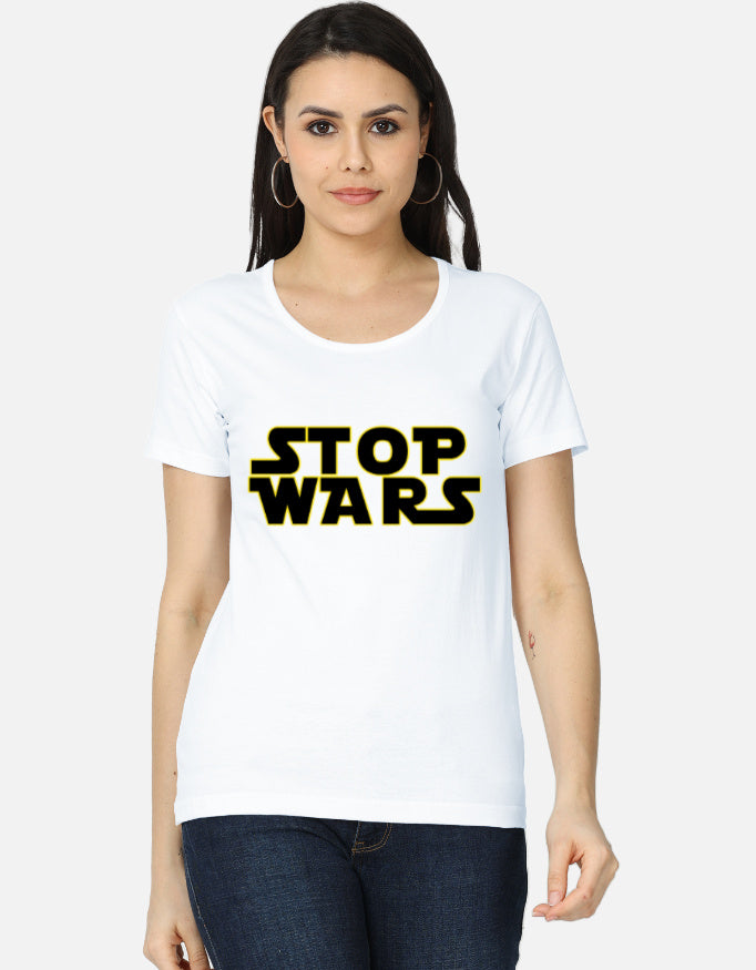 C-Labs Stop Wars Women's Classic T-Shirt White Front_1_c_1_de13c482-0bd8-4c99-bdac-fe98f0f47290