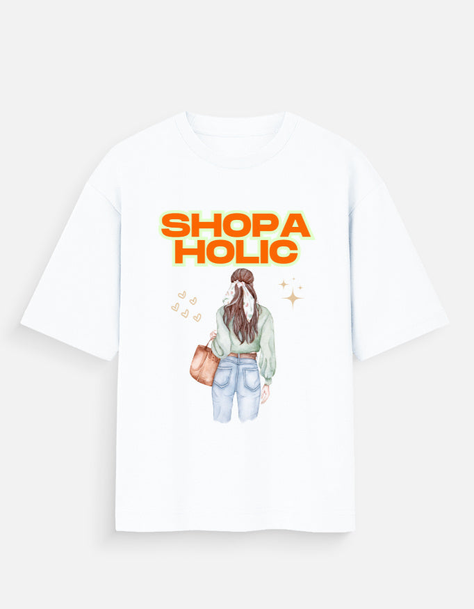 C-Labs Shopaholic Oversized Classic T-Shirt White Front_1_c_1_fe866358-8ca7-494c-b095-ecf479ac7cdc