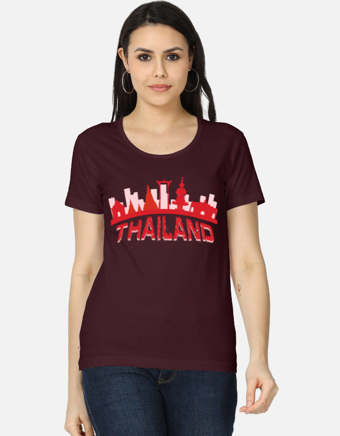 C-Labs Thailand Women's Classic T-Shirt Maroon Front_1_c_25_09fb75d1-29cf-4cc6-9b14-c842b467e66e