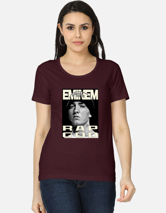 C-Labs Rap God Women's Classic T-Shirt Maroon Front_1_c_25_0ace7775-90ae-48f9-b9e1-431c7874ede0