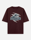 C-Labs Sarcastic World Oversized Classic T-Shirt Maroon Front_1_c_25_11f7c653-7c45-4ce8-9509-0609d3ad28da