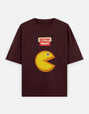 C-Labs Pacman Oversized Classic T-Shirt Maroon Front_1_c_25_1c14c1ad-2969-496b-8d7e-b4f2f7684b36