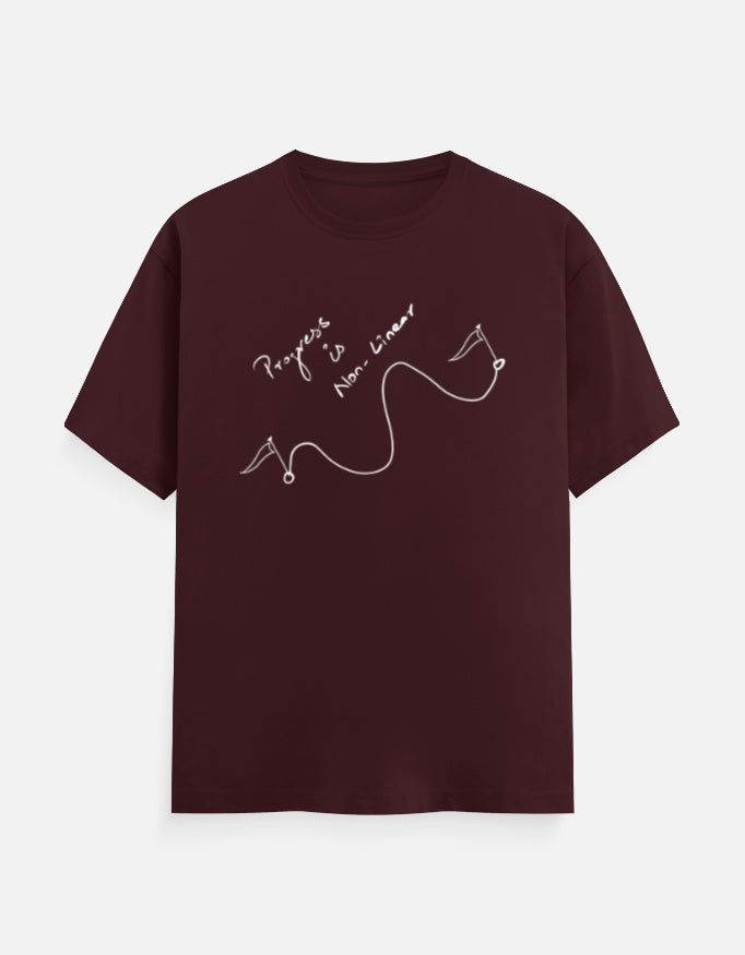 C-Labs Progress is non linear Classic Crew T-Shirt Maroon Front_1_c_25_295ce9d1-21d7-427a-b9f6-c91008936774