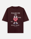 C-Labs Please use me ipadiku "Brain" Oversized Classic T-Shirt Maroon Front_1_c_25_39e354db-20fd-4806-a14d-426fb4a4052d