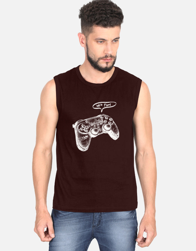 C-Labs Let's Play Sleeveless T-Shirt Maroon Front_1_c_25_3d71e183-d390-409c-90b0-a4e2c8aae031