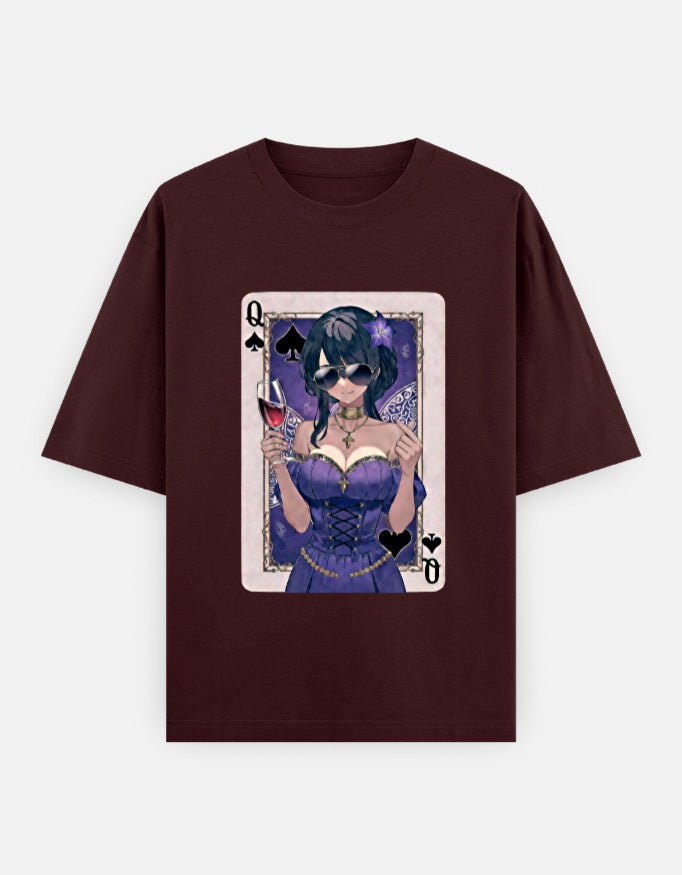 C-Labs Queen Spade Oversized Classic T-Shirt Maroon Front_1_c_25_3f105693-faae-47b4-b645-475c377a01c6
