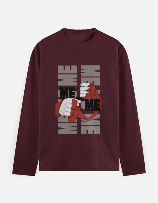 C-Labs Me vs Me Full Sleeve T-Shirt Maroon Front_1_c_25_46a07af3-9cfb-43e6-a64c-335e3a23755a