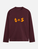 C-Labs Time Is Money Full Sleeve T-Shirt Maroon Front_1_c_25_4de06e2f-8e0f-4532-85cf-7cd9475adb24