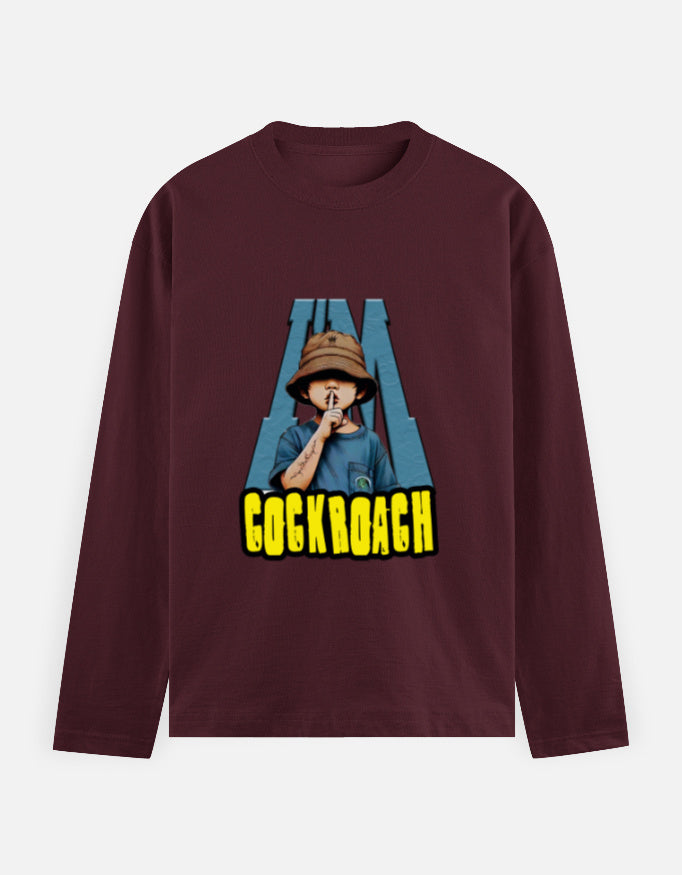 C-Labs I'm Cockroach Full Sleeve T-Shirt Maroon Front_1_c_25_53bf78a0-eaab-4505-b267-4db2c4e2d275