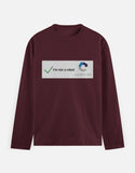C-Labs I'm Not a Robot Full Sleeve T-Shirt Maroon Front_1_c_25_5a5613fa-8677-4620-bbad-c473db70e4cd